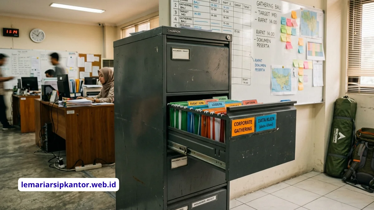 Filing cabinet 4 laci untuk kantor modern