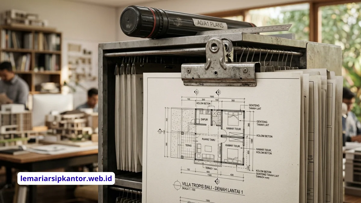 Gambar teknik A1 A0 tersimpan rapi