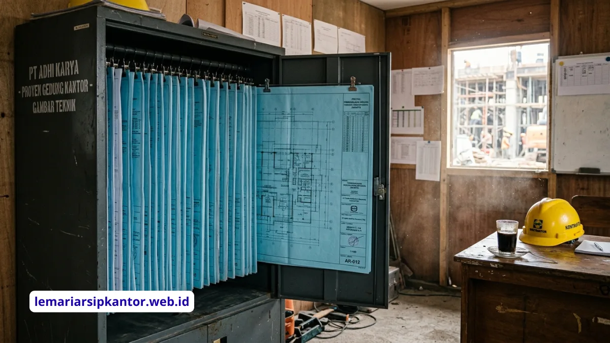 Lemari Arsip Gantung Vertikal untuk Blueprint