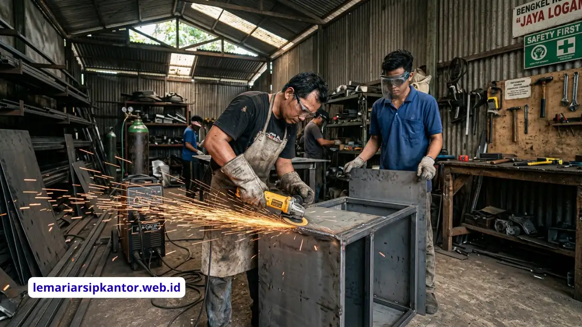 Proses Produksi Lemari Custom Pelat Baja